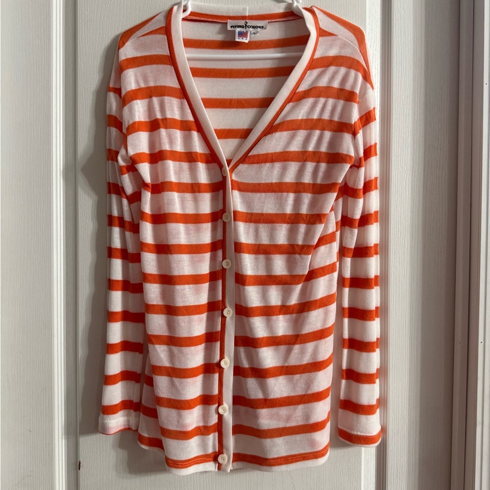 Flying Colors Made In USA Women’s Lightweight Cardigan Sz L. F-209